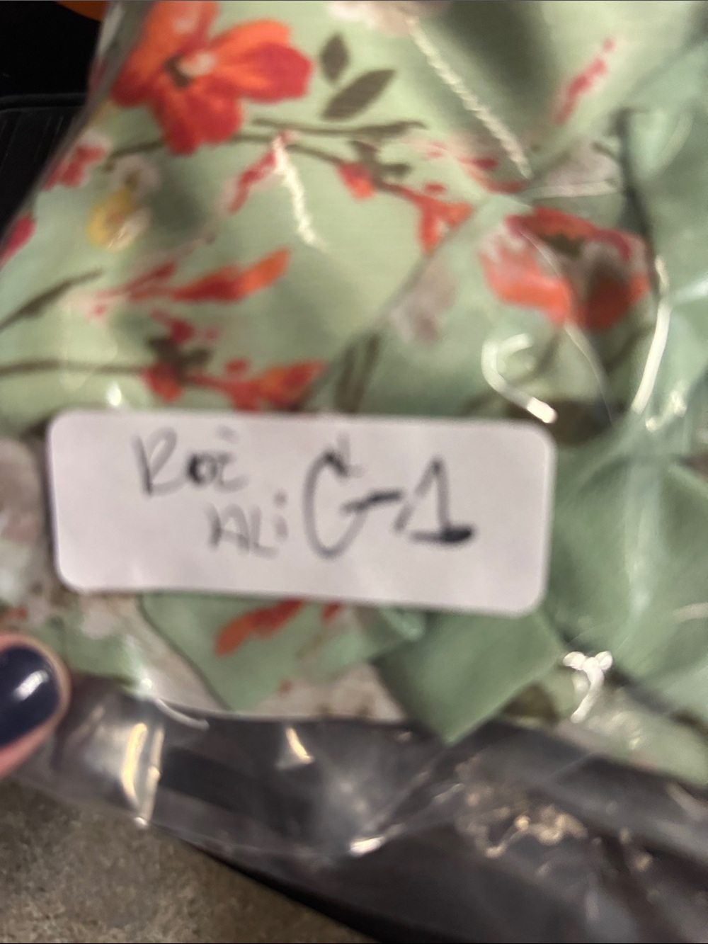 Roz and Ali 1X Floral 3/4 bow green-pink tulip plus size elastic waist top boho - Picture 14 of 14